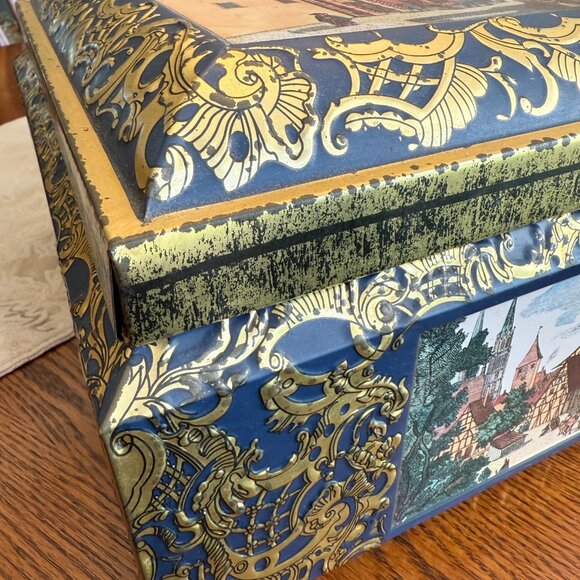 Large Vintage E. Otto Schmidt Cookie Tin Made in Germany - Picture 12 of 15